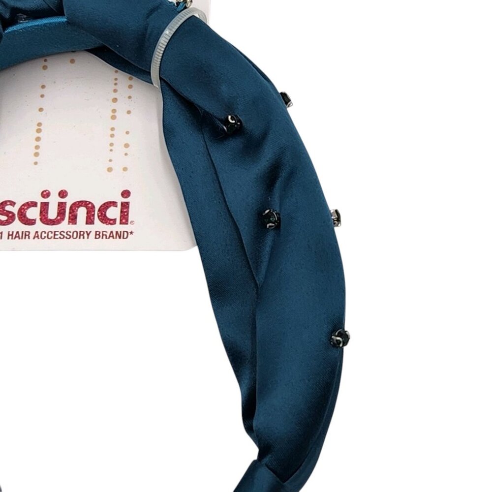 Scunci Deep Teal Fabric‎ Hair Headband and 3 Pcs Headwraps Set Jewels - Picture 14 of 16